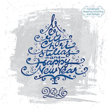 simsearch:400-08807089,k - MERRY CHRISTMAS hand lettering - handmade calligraphy, vector Illustration Stockbilder - Microstock & Abonnement, Bildnummer: 400-08262497