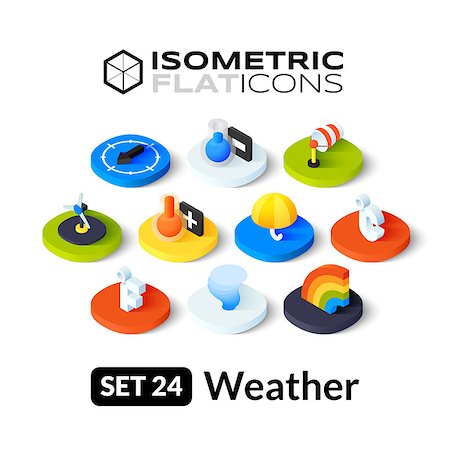 simsearch:400-08045642,k - Isometric flat icons, 3D pictograms vector set 24 - Weather symbol collection Stock Photo - Budget Royalty-Free & Subscription, Code: 400-08262492