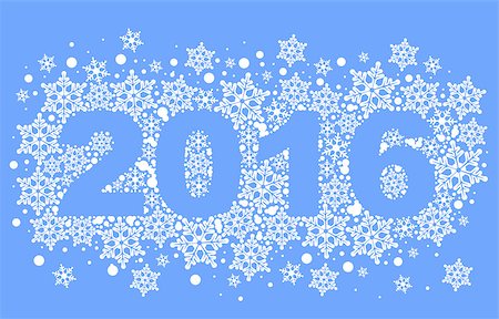 simsearch:400-08299399,k - 2016 background of snowflakes. Number text of symbol year 2016. Illustration in vector format Stockbilder - Microstock & Abonnement, Bildnummer: 400-08262721
