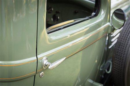 Detail Abstract of Beautiful Vintage Car Door and Handle. Stock Photo - Budget Royalty-Free & Subscription, Code: 400-08262761