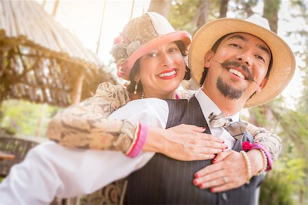 Attractive 1920s Dressed Romantic Couple Flirting Outdoors. Stock Photo - Budget Royalty-Free & Subscription, Code: 400-08262775