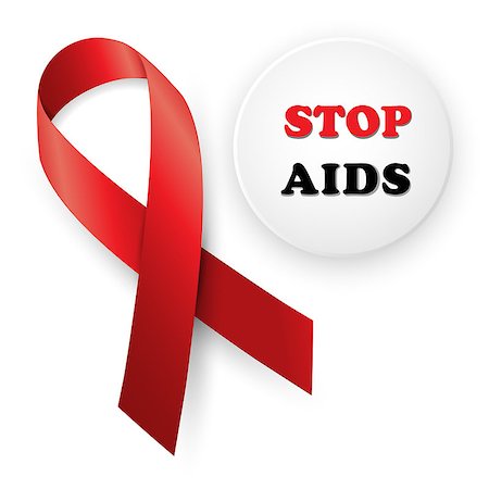 simsearch:400-04271854,k - Vector illustration red ribbon - AIDS, HIV, heart disease, stroke awareness sign Stock Photo - Budget Royalty-Free & Subscription, Code: 400-08262818