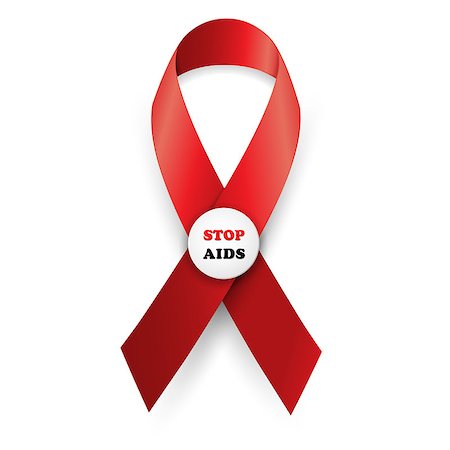simsearch:400-07257297,k - Vector illustration red ribbon - AIDS, HIV, heart disease, stroke awareness sign Stock Photo - Budget Royalty-Free & Subscription, Code: 400-08262820