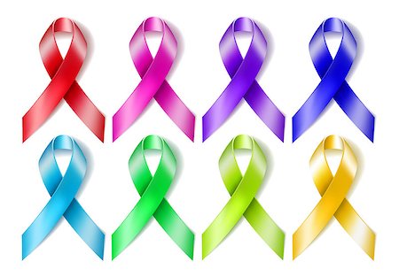 simsearch:400-04839981,k - Set of colorful awareness ribbons isolated on white background. vector illustration Photographie de stock - Aubaine LD & Abonnement, Code: 400-08262841