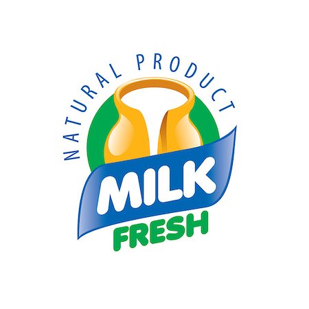 simsearch:400-08262916,k - Universal graphic vector logo for natural dairy products Photographie de stock - Aubaine LD & Abonnement, Code: 400-08262942