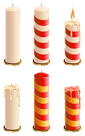 simsearch:400-08096998,k - Set Christmas candle. Isolated illustration in vector format Stockbilder - Microstock & Abonnement, Bildnummer: 400-08263220