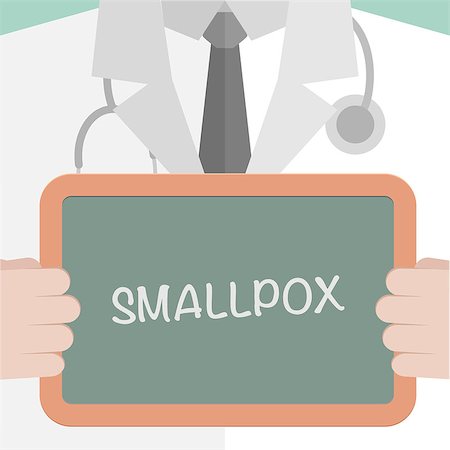 minimalistic illustration of a doctor holding a blackboard with Smallpox text, eps10 vector Photographie de stock - Aubaine LD & Abonnement, Code: 400-08263261
