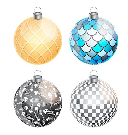 simsearch:400-07215586,k - New Year and Christmas Balls Set Vector Illustration EPS10 Stock Photo - Budget Royalty-Free & Subscription, Code: 400-08263324