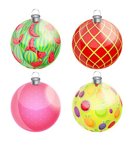 simsearch:400-07215586,k - New Year and Christmas Balls Set Vector Illustration EPS10 Stock Photo - Budget Royalty-Free & Subscription, Code: 400-08263326