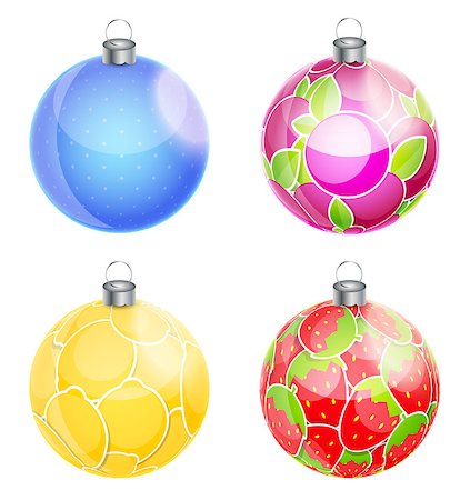 simsearch:400-07215586,k - New Year and Christmas Balls Set Vector Illustration EPS10 Stock Photo - Budget Royalty-Free & Subscription, Code: 400-08263327