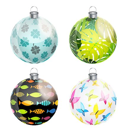 simsearch:400-07215586,k - New Year and Christmas Balls Set Vector Illustration EPS10 Stock Photo - Budget Royalty-Free & Subscription, Code: 400-08263328