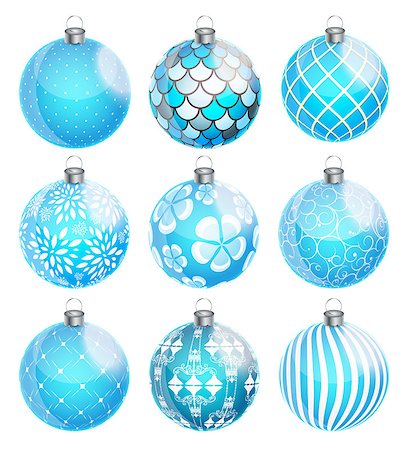 simsearch:400-07215586,k - New Year and Christmas Balls Set Vector Illustration EPS10 Stock Photo - Budget Royalty-Free & Subscription, Code: 400-08263334