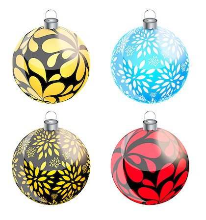 simsearch:400-07215586,k - New Year and Christmas Balls Set Vector Illustration EPS10 Stock Photo - Budget Royalty-Free & Subscription, Code: 400-08263336