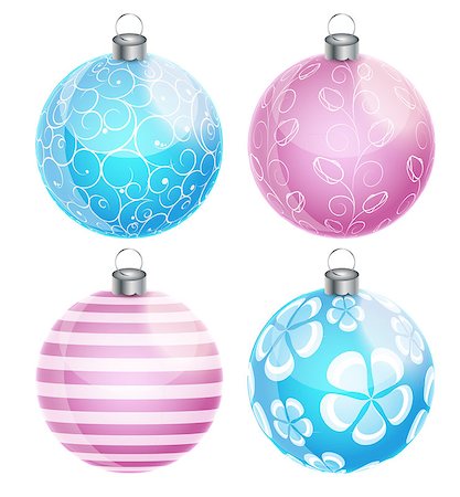 simsearch:400-07215586,k - New Year and Christmas Balls Set Vector Illustration EPS10 Stock Photo - Budget Royalty-Free & Subscription, Code: 400-08263338
