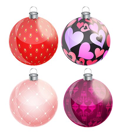 simsearch:400-07215586,k - New Year and Christmas Balls Set Vector Illustration EPS10 Stock Photo - Budget Royalty-Free & Subscription, Code: 400-08263339