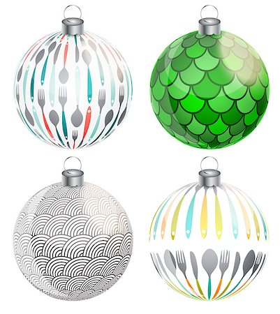 simsearch:400-07215586,k - New Year and Christmas Balls Set Vector Illustration EPS10 Stock Photo - Budget Royalty-Free & Subscription, Code: 400-08263332