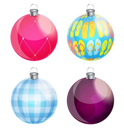 simsearch:400-07215586,k - New Year and Christmas Balls Set Vector Illustration EPS10 Stock Photo - Budget Royalty-Free & Subscription, Code: 400-08263333