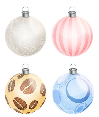 simsearch:400-07215586,k - New Year and Christmas Balls Set Vector Illustration EPS10 Stock Photo - Budget Royalty-Free & Subscription, Code: 400-08263340