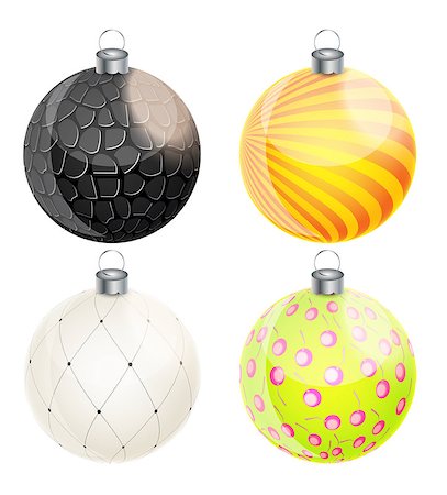 simsearch:400-07215586,k - New Year and Christmas Balls Set Vector Illustration EPS10 Stock Photo - Budget Royalty-Free & Subscription, Code: 400-08263341