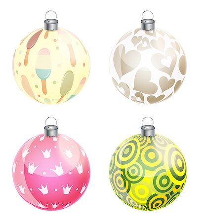 simsearch:400-07215586,k - New Year and Christmas Balls Set Vector Illustration EPS10 Stock Photo - Budget Royalty-Free & Subscription, Code: 400-08263342