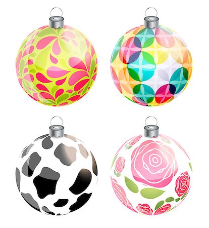 simsearch:400-07215586,k - New Year and Christmas Balls Set Vector Illustration EPS10 Stock Photo - Budget Royalty-Free & Subscription, Code: 400-08263343