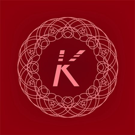 simsearch:400-08263647,k - Simple  Monogram Design Template on Red Background Stock Photo - Budget Royalty-Free & Subscription, Code: 400-08263644