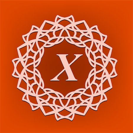 simsearch:400-08263647,k - Simple  Monogram X Design Template on Orange Background Stock Photo - Budget Royalty-Free & Subscription, Code: 400-08263647