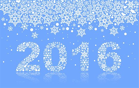 simsearch:400-08262734,k - 2016 background of snowflakes. Number text of symbol year 2016. Illustration in vector format Stockbilder - Microstock & Abonnement, Bildnummer: 400-08263808