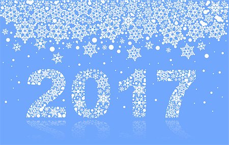 simsearch:400-08262734,k - 2017 background of snowflakes. Number text of symbol year 2017. Illustration in vector format Stockbilder - Microstock & Abonnement, Bildnummer: 400-08263809