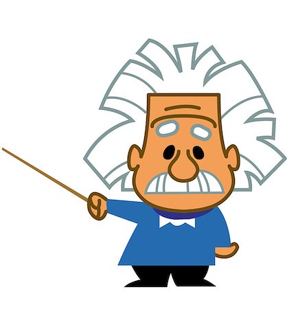 Albert Einstein cartoon scientist genius professor teacher holding a pointer Photographie de stock - Aubaine LD & Abonnement, Code: 400-08263855