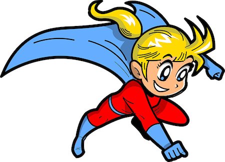 Anime Manga Blonde Young Girl Flying Superhero With Cape Stock Photo - Budget Royalty-Free & Subscription, Code: 400-08263867