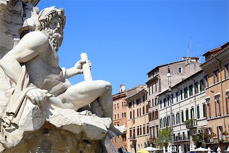 plaza navona - Fountain Zeus in Bernini's, dei Quattro Fiumi in the Piazza Navona in Rome, Italy Foto de stock - Super Valor sin royalties y Suscripción, Código: 400-08284193