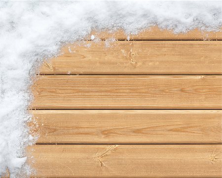Top view of wooden surface covered with snow Stock Photo - Budget Royalty-Free & Subscription, Code: 400-08284347