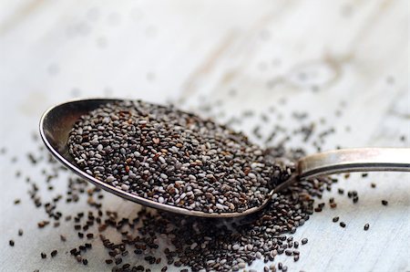 simsearch:400-07679193,k - raw organic black chia seeds, close-up image Stock Photo - Budget Royalty-Free & Subscription, Code: 400-08284785