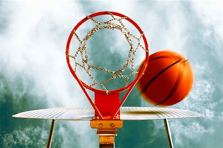 simsearch:400-08318640,k - Basketball hoop and several balls. Sport background Foto de stock - Super Valor sin royalties y Suscripción, Código: 400-08285269
