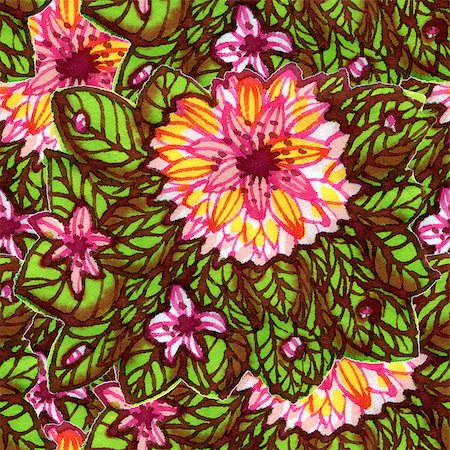 simsearch:400-08285670,k - Seamless pattern with watercolor flowers in doodle style. Foto de stock - Super Valor sin royalties y Suscripción, Código: 400-08285669