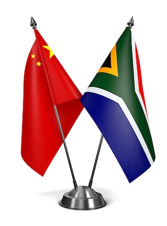 simsearch:400-08160601,k - China and South Africa - Miniature Flags Isolated on White Background. Photographie de stock - Aubaine LD & Abonnement, Code: 400-08285709
