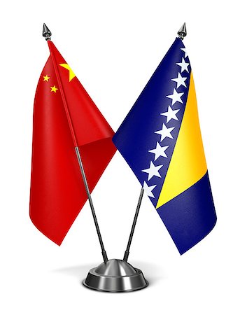 China, Bosnia and Herzegovina - Miniature Flags Isolated on White Background. Photographie de stock - Aubaine LD & Abonnement, Code: 400-08285702