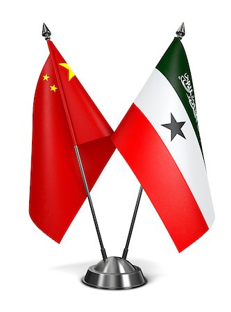 simsearch:400-08160601,k - China and Somaliland - Miniature Flags Isolated on White Background. Photographie de stock - Aubaine LD & Abonnement, Code: 400-08285735