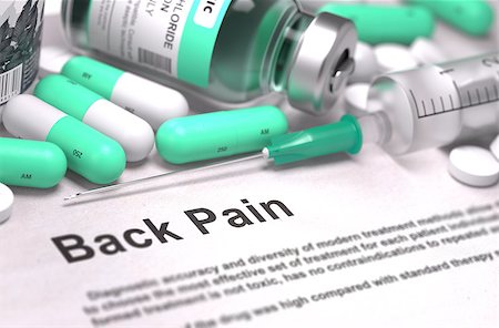 simsearch:400-09000460,k - Back Pain - Printed with Mint Green Pills, Injections and Syringe. Medical Concept with Selective Focus. Stock Photo - Budget Royalty-Free & Subscription, Code: 400-08285781