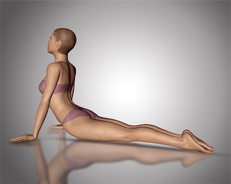 simsearch:400-08286303,k - 3D render of a female figure in a yoga position Photographie de stock - Aubaine LD & Abonnement, Code: 400-08286043