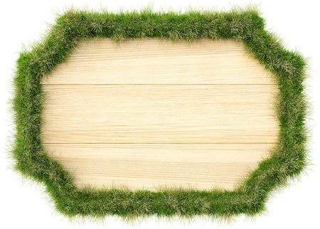 simsearch:400-07322547,k - Wooden billboard with edges from grass. isolated on a white background. Photographie de stock - Aubaine LD & Abonnement, Code: 400-08286079