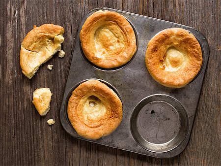 rustic tray - close up of rustic golden british yorkshire pudding Stock Photo - Budget Royalty-Free & Subscription, Code: 400-08286275