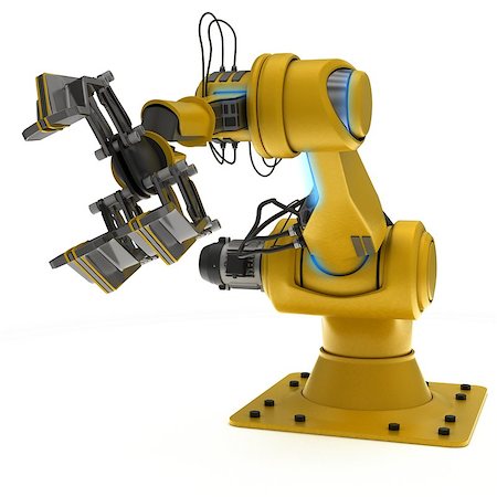 3D Render of an Industrial Robot Arm Foto de stock - Super Valor sin royalties y Suscripción, Código: 400-08286352