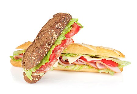 simsearch:400-07179775,k - Fresh sandwiches with meat and vegetables. Isolated on white background Stock Photo - Budget Royalty-Free & Subscription, Code: 400-08286627