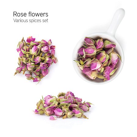 simsearch:400-08376668,k - Rose flowers spice. Isolated on white background Stock Photo - Budget Royalty-Free & Subscription, Code: 400-08286643