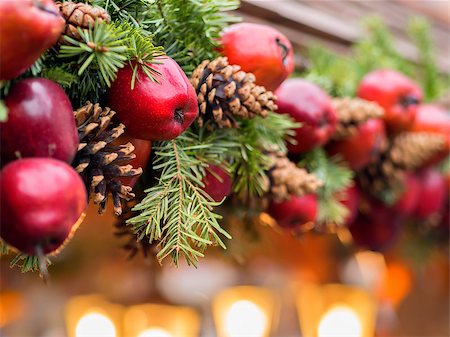 Image of a apple decoration on a Christmas market Stock Photo - Budget Royalty-Free & Subscription, Code: 400-08286674