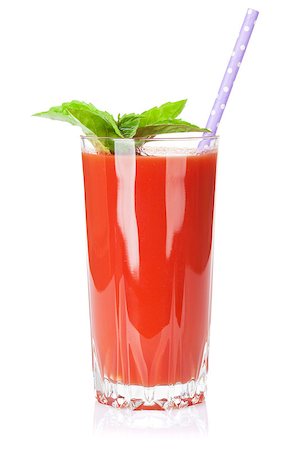 simsearch:400-08343170,k - Fresh vegetable smoothie. Tomato juice. Isolated on white background Foto de stock - Super Valor sin royalties y Suscripción, Código: 400-08287395