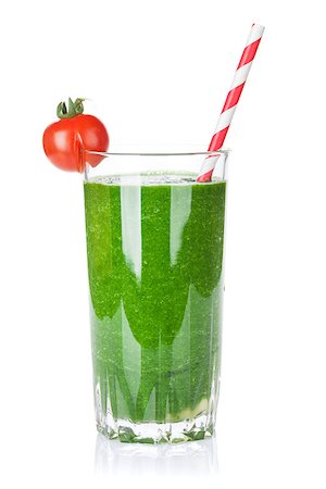 simsearch:400-07172598,k - Fresh vegetable green smoothie. Isolated on white background Stock Photo - Budget Royalty-Free & Subscription, Code: 400-08287393