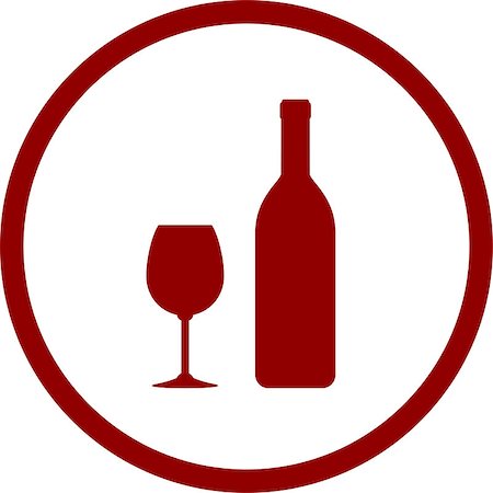 simsearch:400-08791429,k - red wine bottle and glass in round frame on white background Stockbilder - Microstock & Abonnement, Bildnummer: 400-08287569